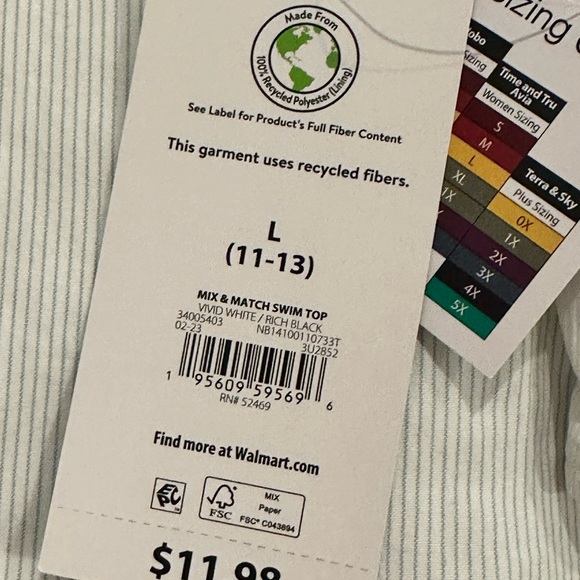 ✨2/$10✨ Bundle Black and White Bikini- No Boundaries Top and Aqua Green Bottoms. - Picture 4 of 4